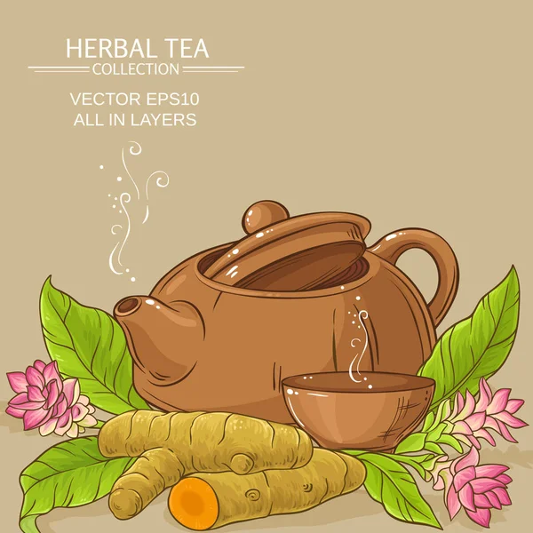Ilustração de chá de açafrão —  Vetores de Stock