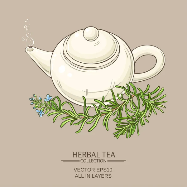 Rozemarijn thee illustratie — Stockvector