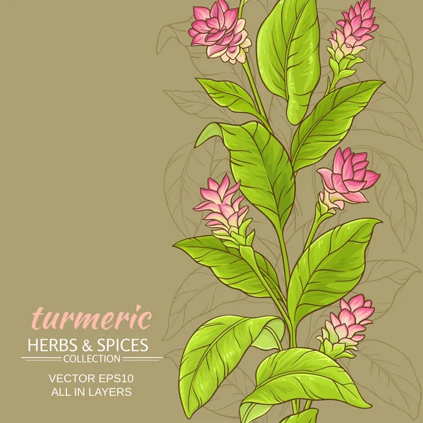 Turmeric flower background — Stock Vector
