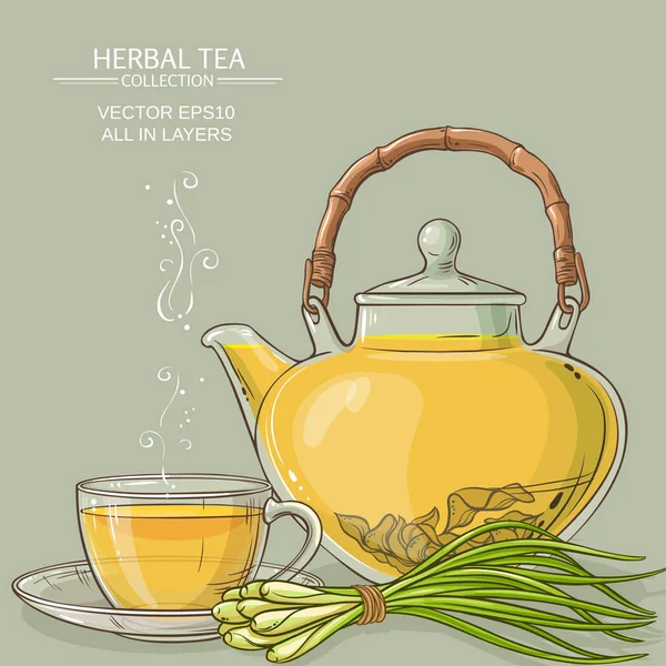 Limon otu çay illüstrasyon