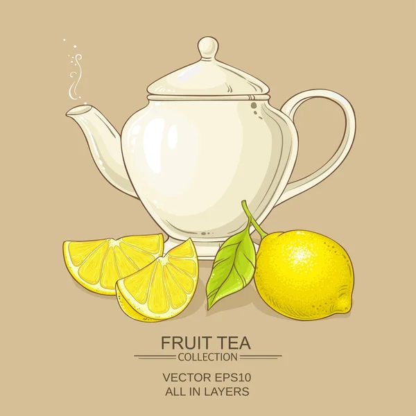 Citron te vektorillustration — Stock vektor