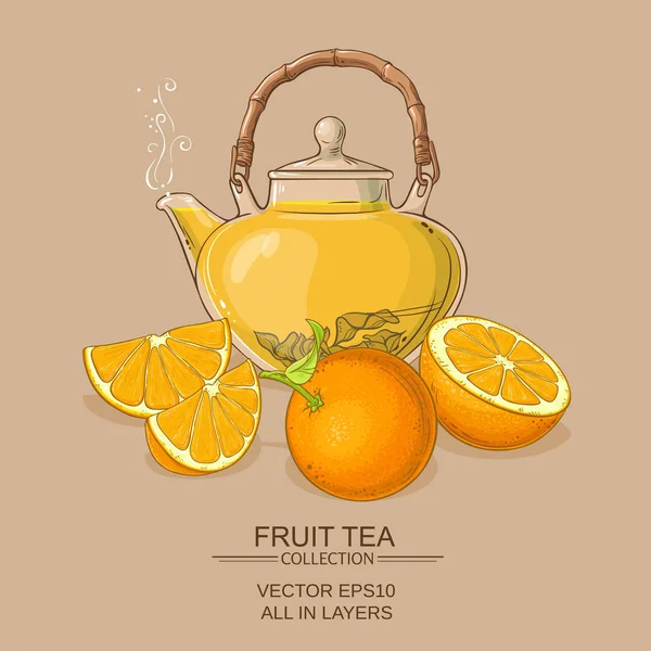 Ilustração chá laranja — Vetor de Stock
