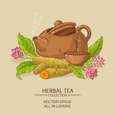 zerdeçal çay illüstrasyon