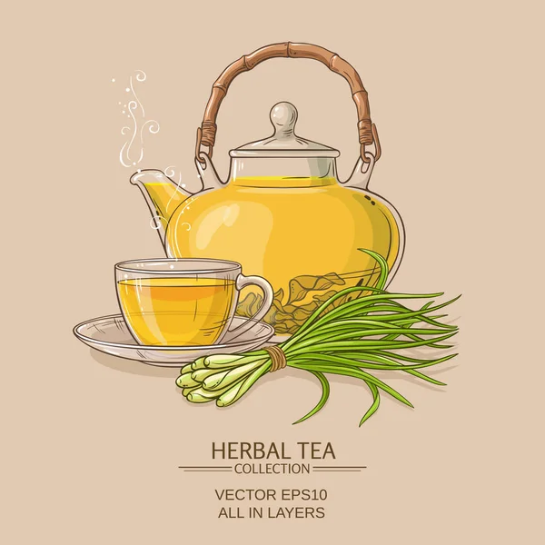 Limon otu çay illüstrasyon