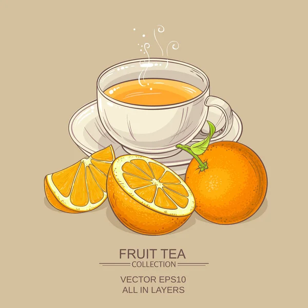Чашка апельсинового чая — стоковый вектор