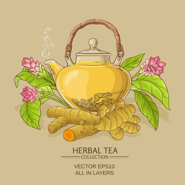 zerdeçal çay illüstrasyon