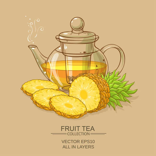 Ilustração de chá de abacaxi — Vetor de Stock
