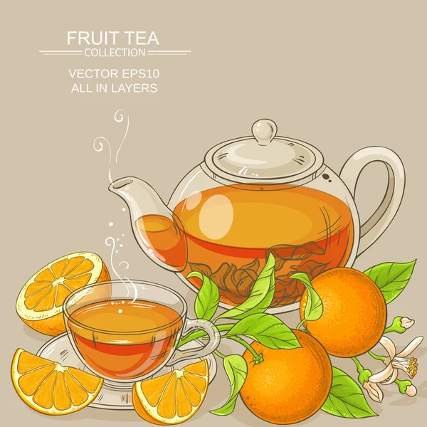 Ilustração chá laranja —  Vetores de Stock