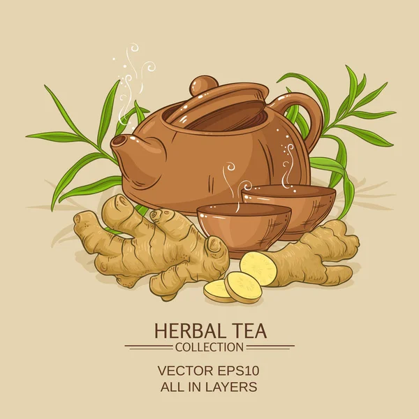 Gyömbér tea illusztráció — Stock Vector