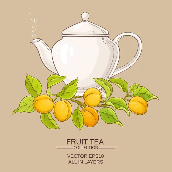 Illustration de thé abricot — Image vectorielle