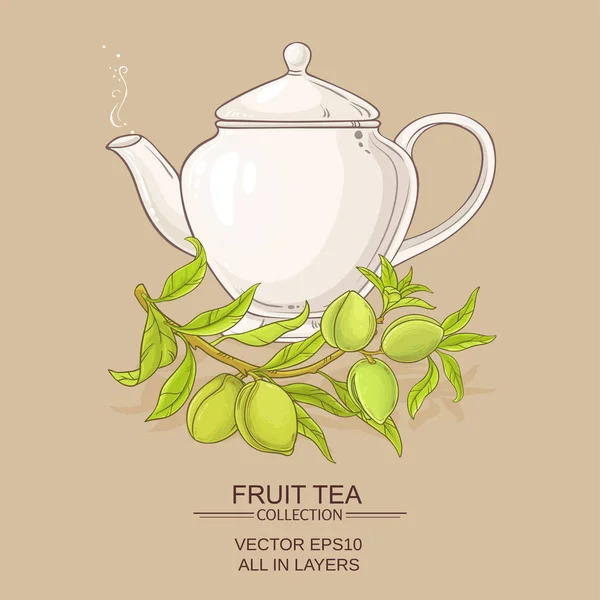 Illustration de thé d'amande — Image vectorielle