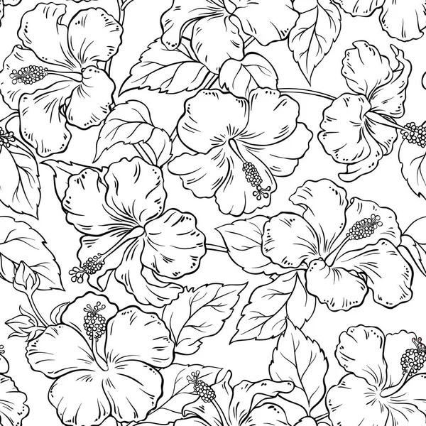 hibiscus seamless pattern