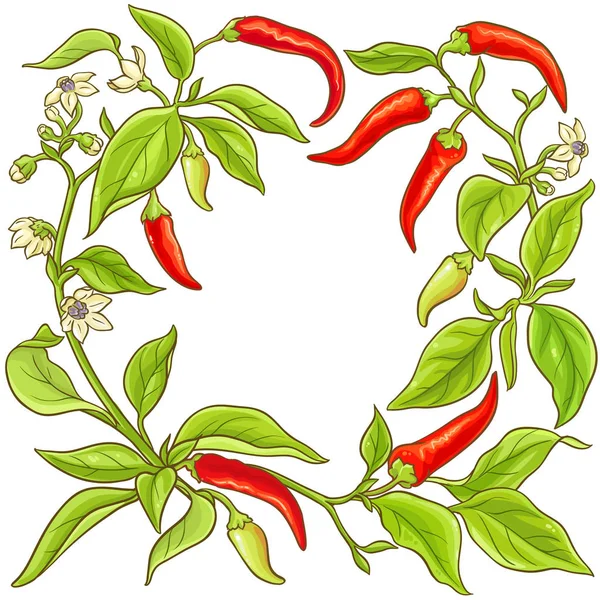 Cayenne peper vector frame — Stockvector