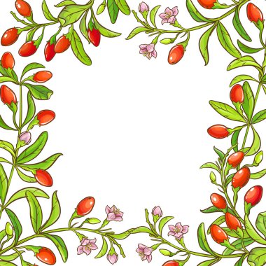 Goji şube vektör çerçeve