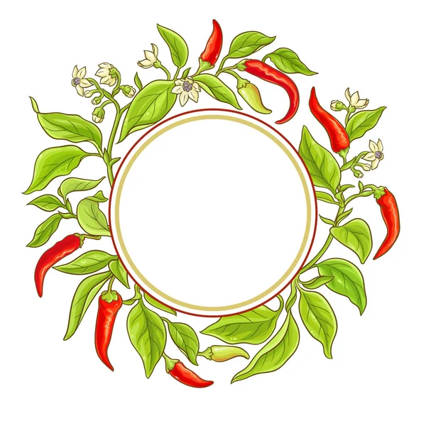 Cayenne peper vector frame — Stockvector