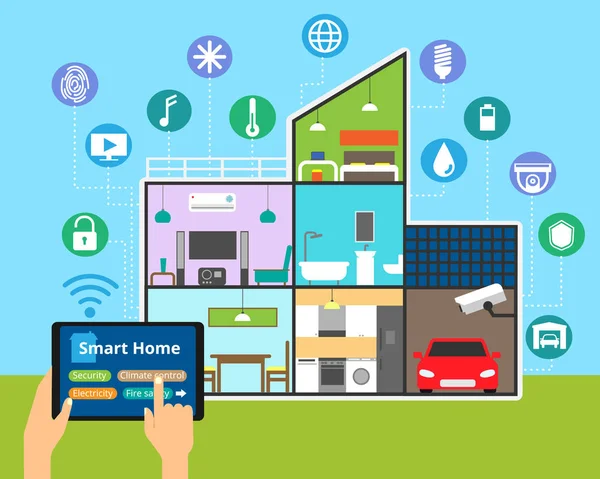 Concetto di tecnologia smart house — Vettoriale Stock