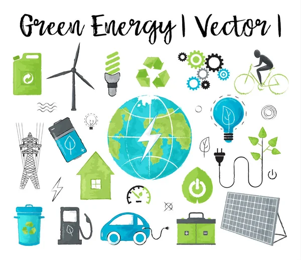 Concept of ecology and green energy — Stock Vector