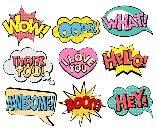 Collection of speech bubbles in retro style — Stock Vector