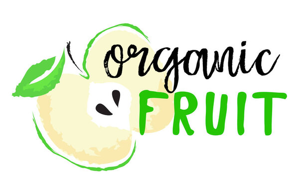 Apple fruit label and sticker - Organic Fruit
