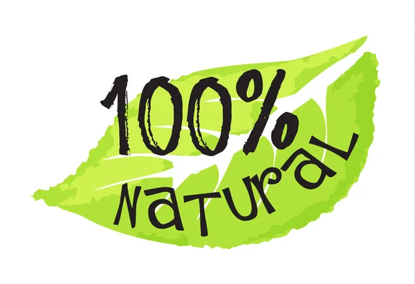 Label cosmétique et beauté - 100 % naturel — Image vectorielle