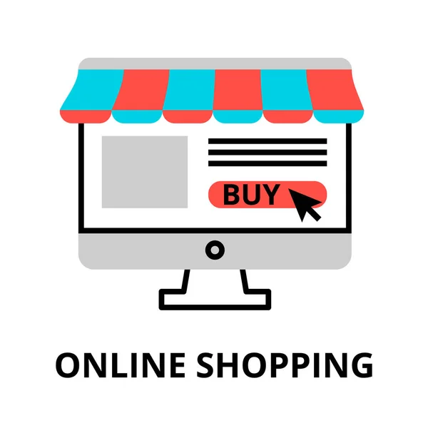 Ícone de compras on-line, para design gráfico e web —  Vetores de Stock