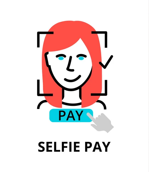 Icône de paiement selfie, pour le graphisme et le web design — Image vectorielle