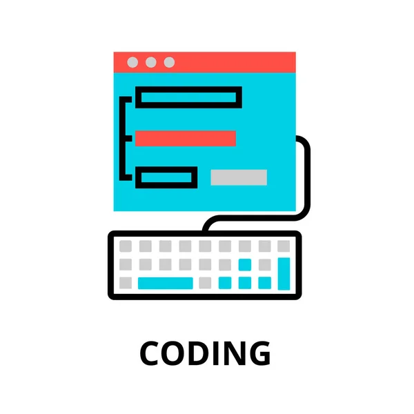Concept of coding process icon — Stock Vector