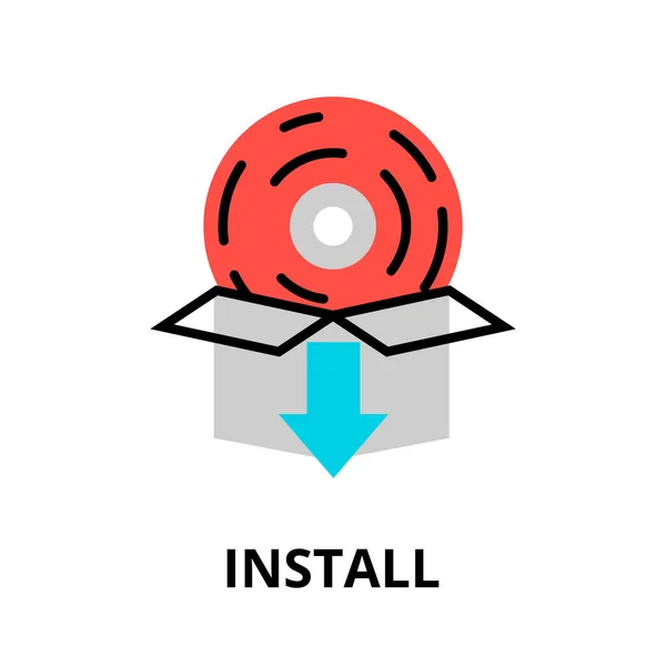 Concepto de instalar icono de la aplicación — Vector de stock