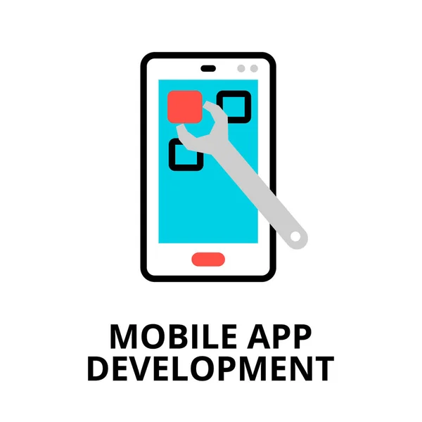 Begreppet mobila app utveckling-ikonen — Stock vektor