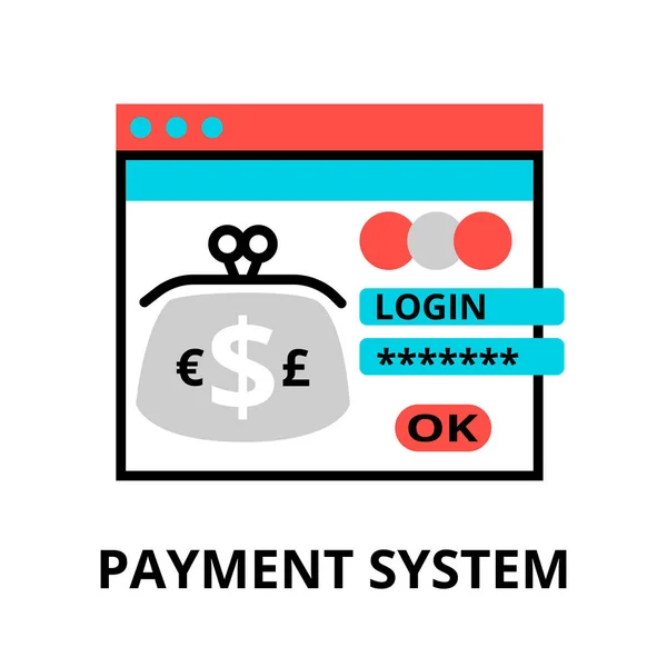 Conceito de ícone do sistema de pagamento — Vetor de Stock
