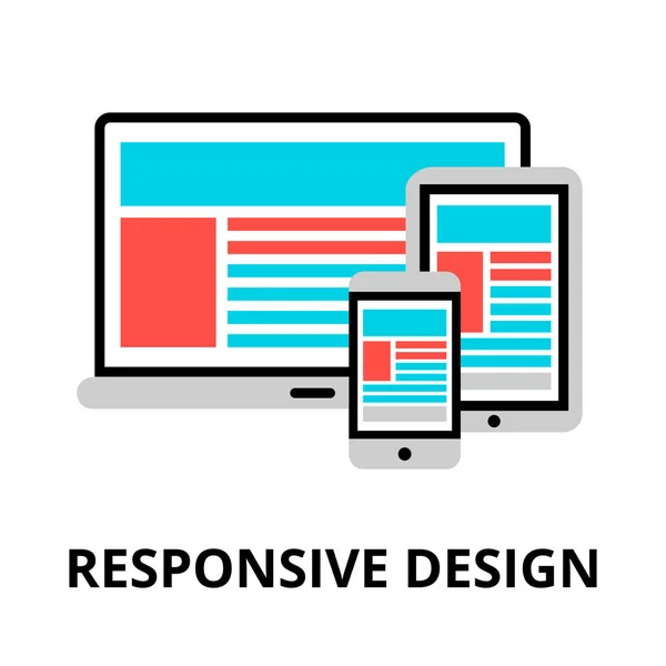 Concept of responsive design icon — Stock Vector