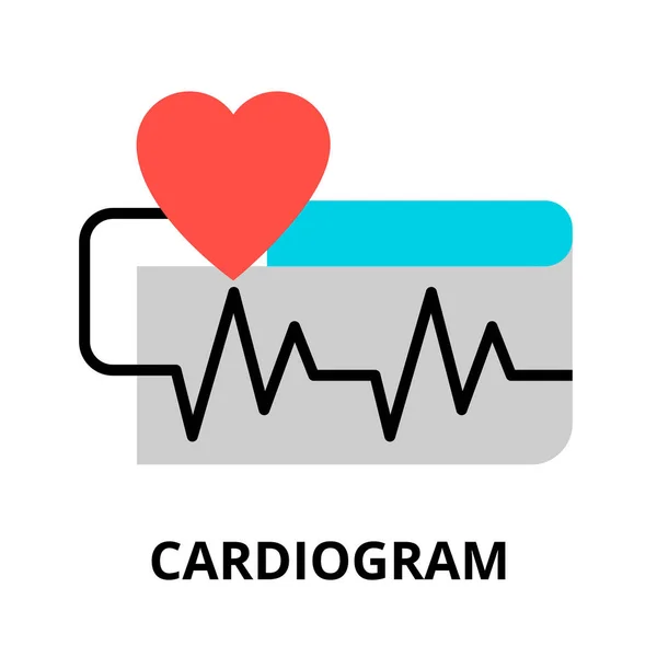 Conceito de ícone de cardiograma, para design gráfico e web — Vetor de Stock
