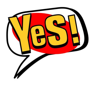 Evet! retro tarzı konuşma balonu