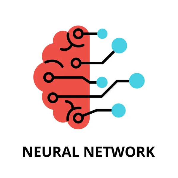 Geleceğin teknolojisi - neural ağ simgesini — Stok Vektör