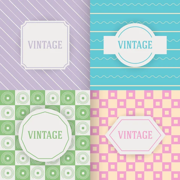 Set of vintage patterns, vector illustration — Stock Vector