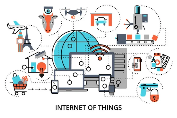 Şeylerin Internet kavramı — Stok Vektör