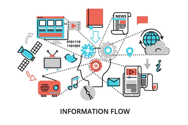 Conceito de fluxo de informação —  Vetores de Stock