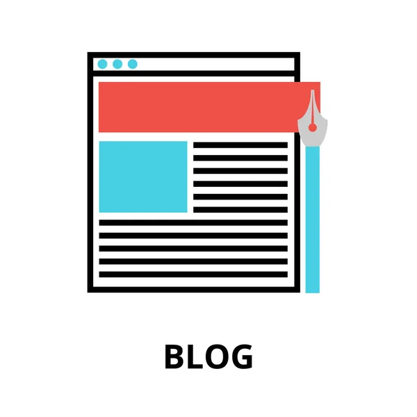 Concetto di blog, notizie online e blogging — Vettoriale Stock