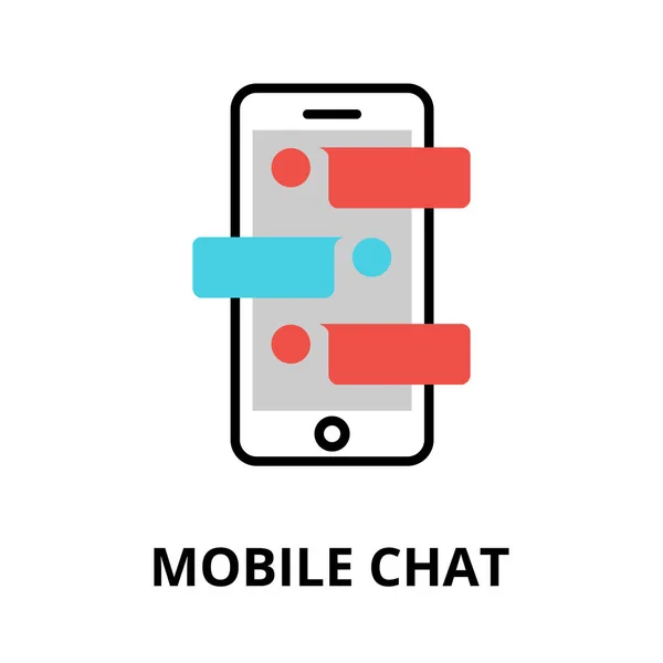 Icon of mobile chat concept, vector illustration — Stock Vector