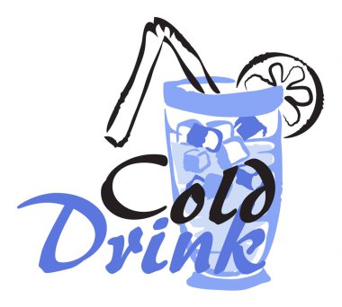 Soğuk içecek etiket suluboya tarzında