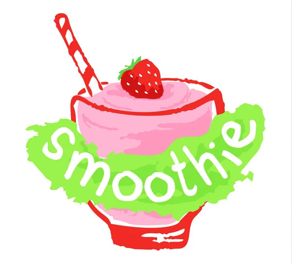 Sticker Smoothie à l'aquarelle — Image vectorielle