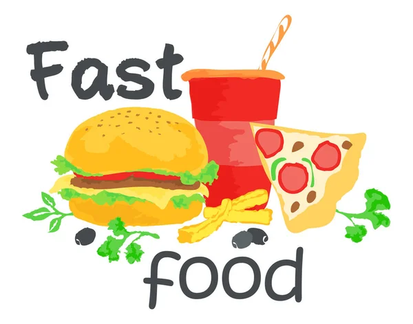 Fast-Food-Aufkleber — Stockvektor