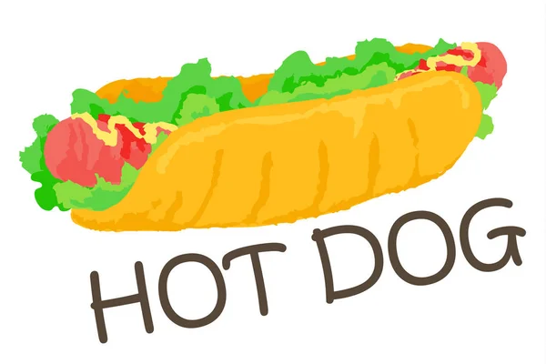 Hotdog-Aufkleber — Stockvektor