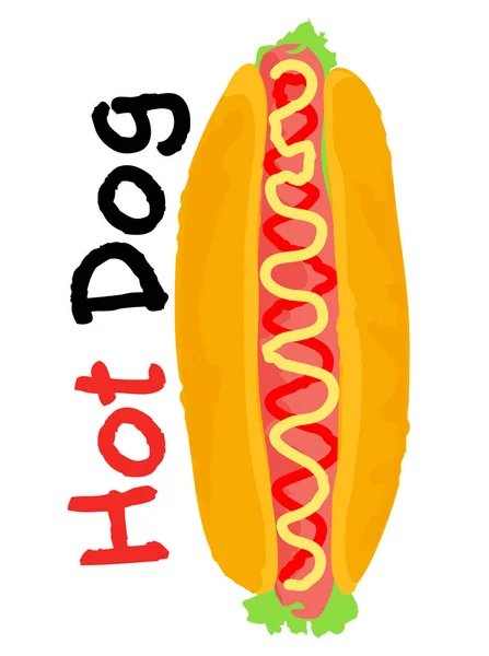 Hotdog-Aufkleber — Stockvektor