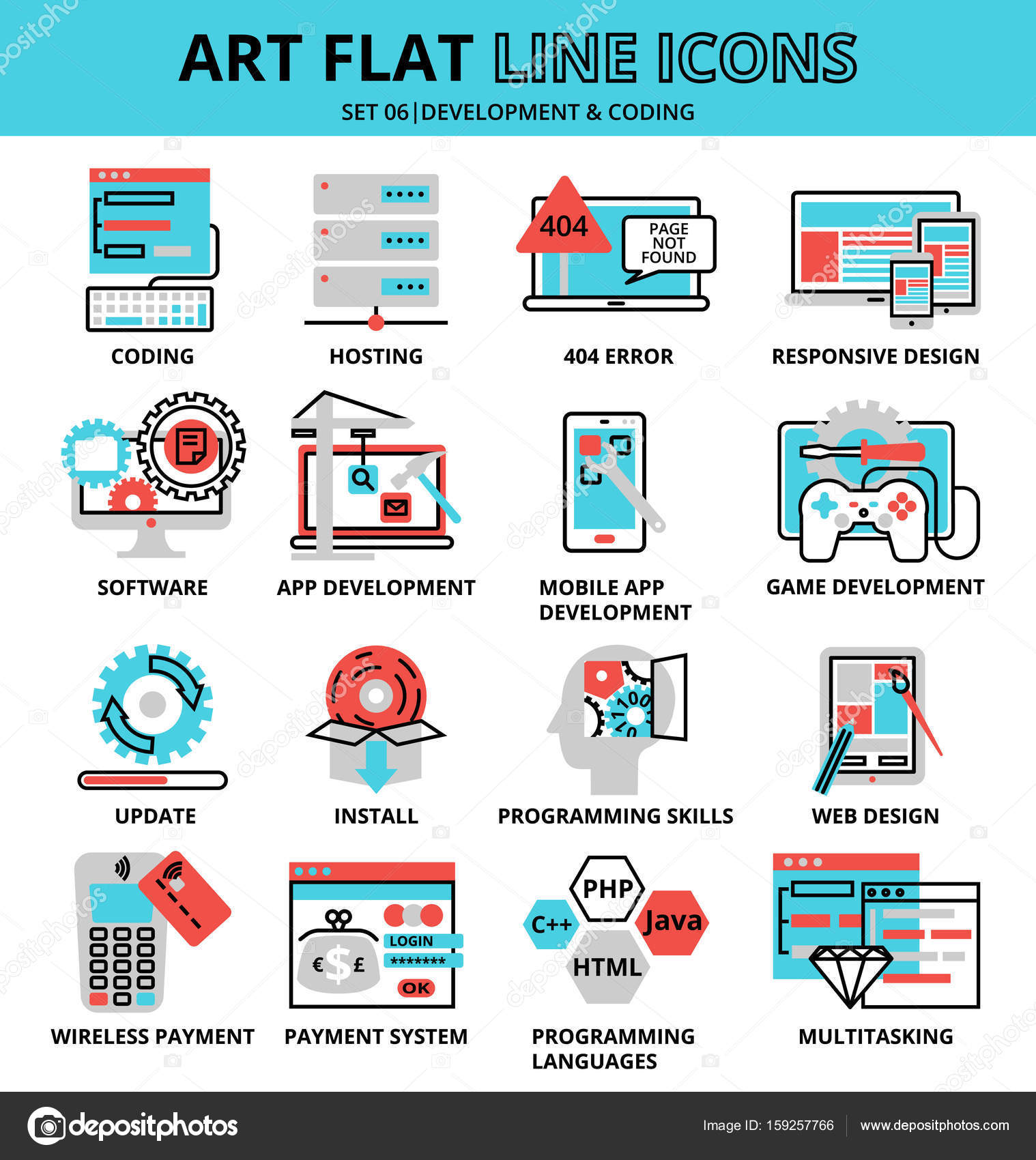 Set of development and coding icons Stock Vector Image by ©RoseStudio ...