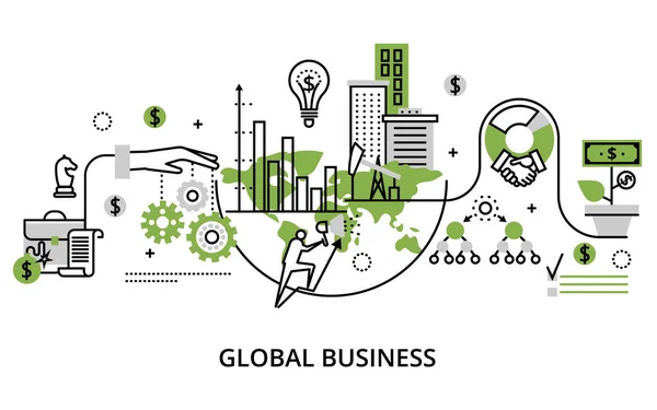 Concept of global business process and finance success in the wo — Stock Vector