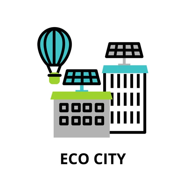 Концепція еко-міста, технології майбутнього та міські інновації — стоковий вектор