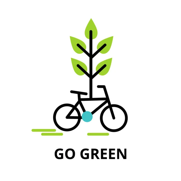 Infografisches Konzept von Go Green, Naturschutz und alternativen E — Stockvektor
