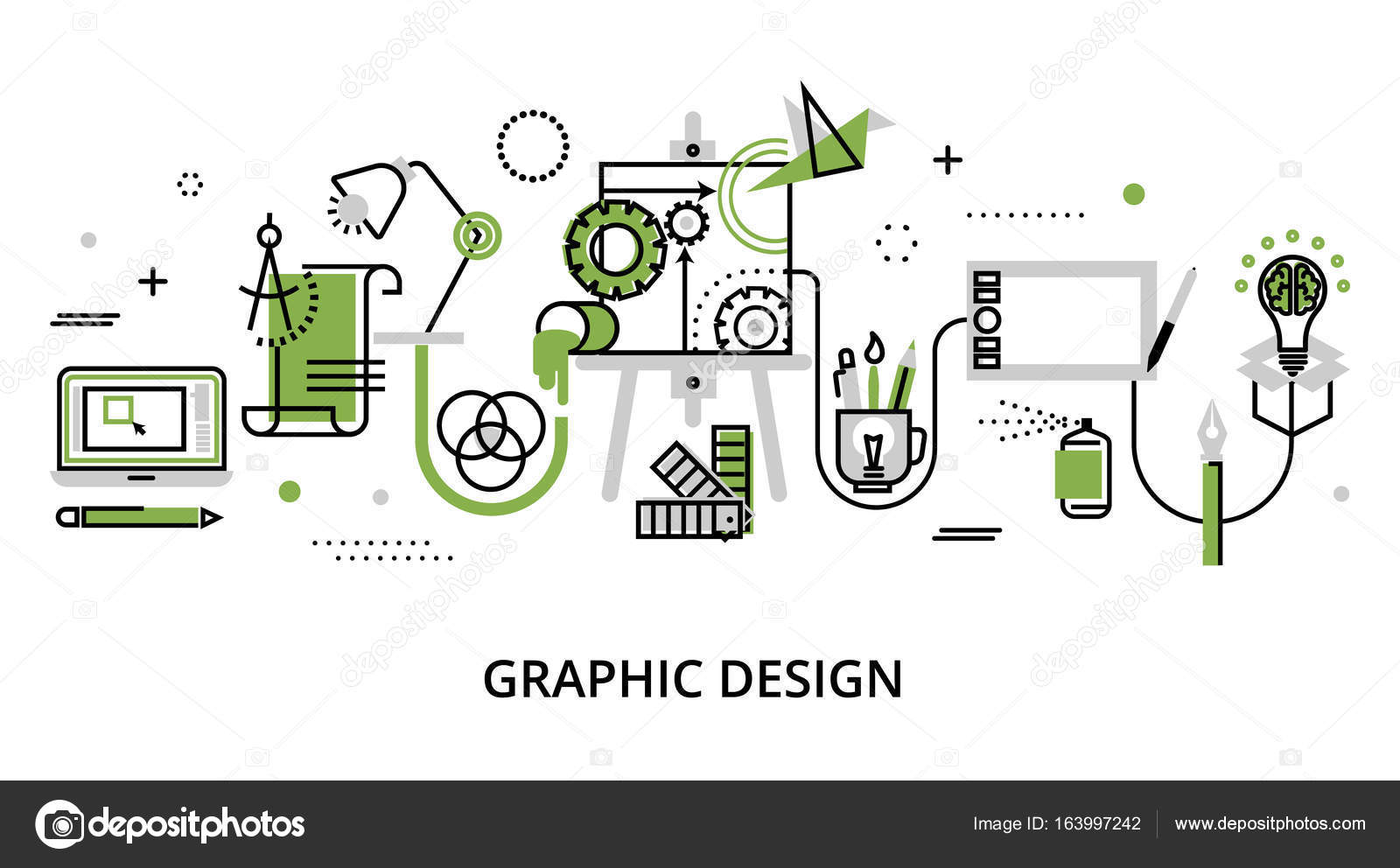 Graphic design and designer tools concept Vector Image