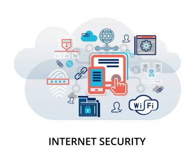 Infographic concept of internet security clipart